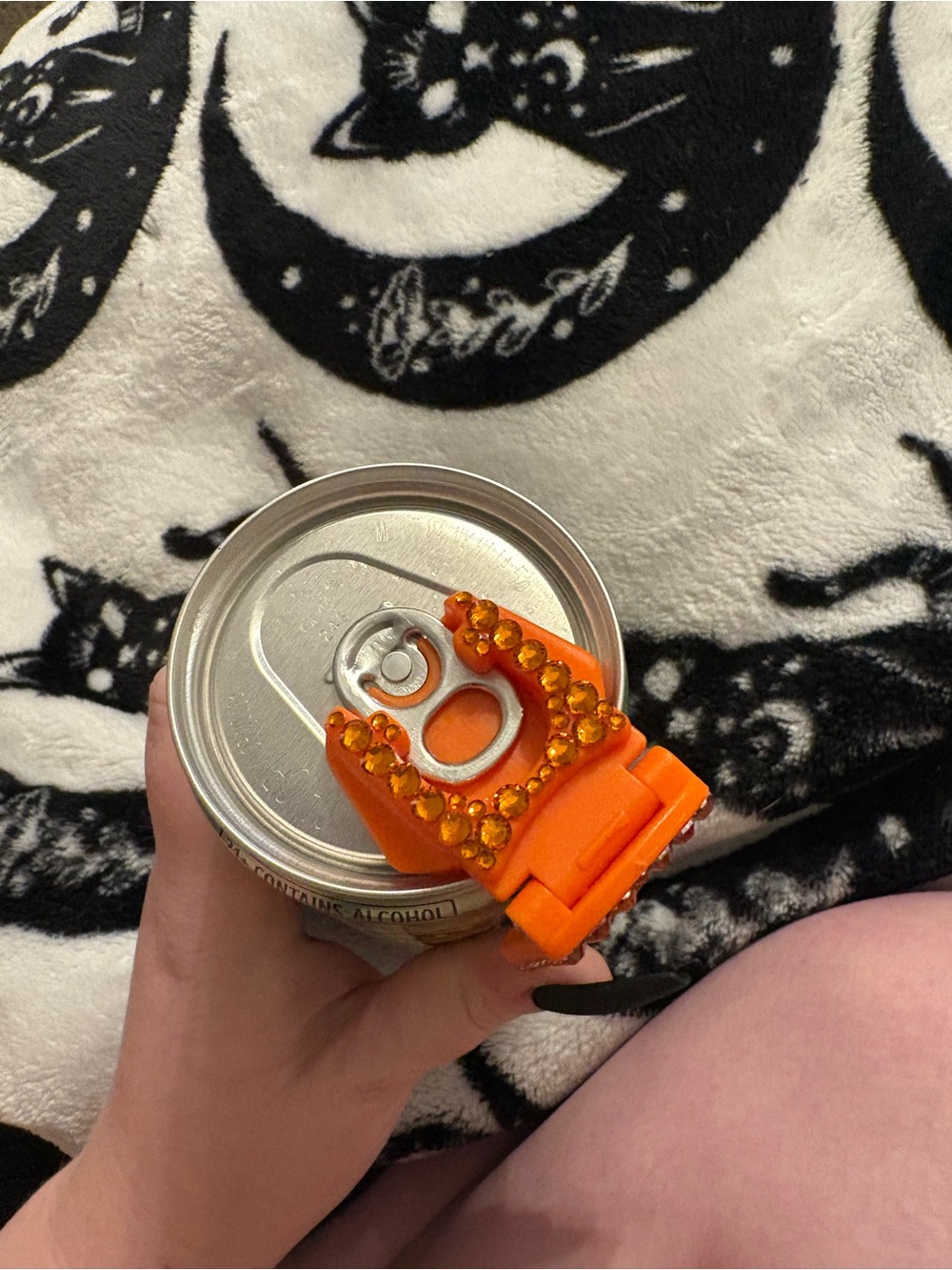 Orange RhinestoneCan Tab Grip - Picture 2 of 3